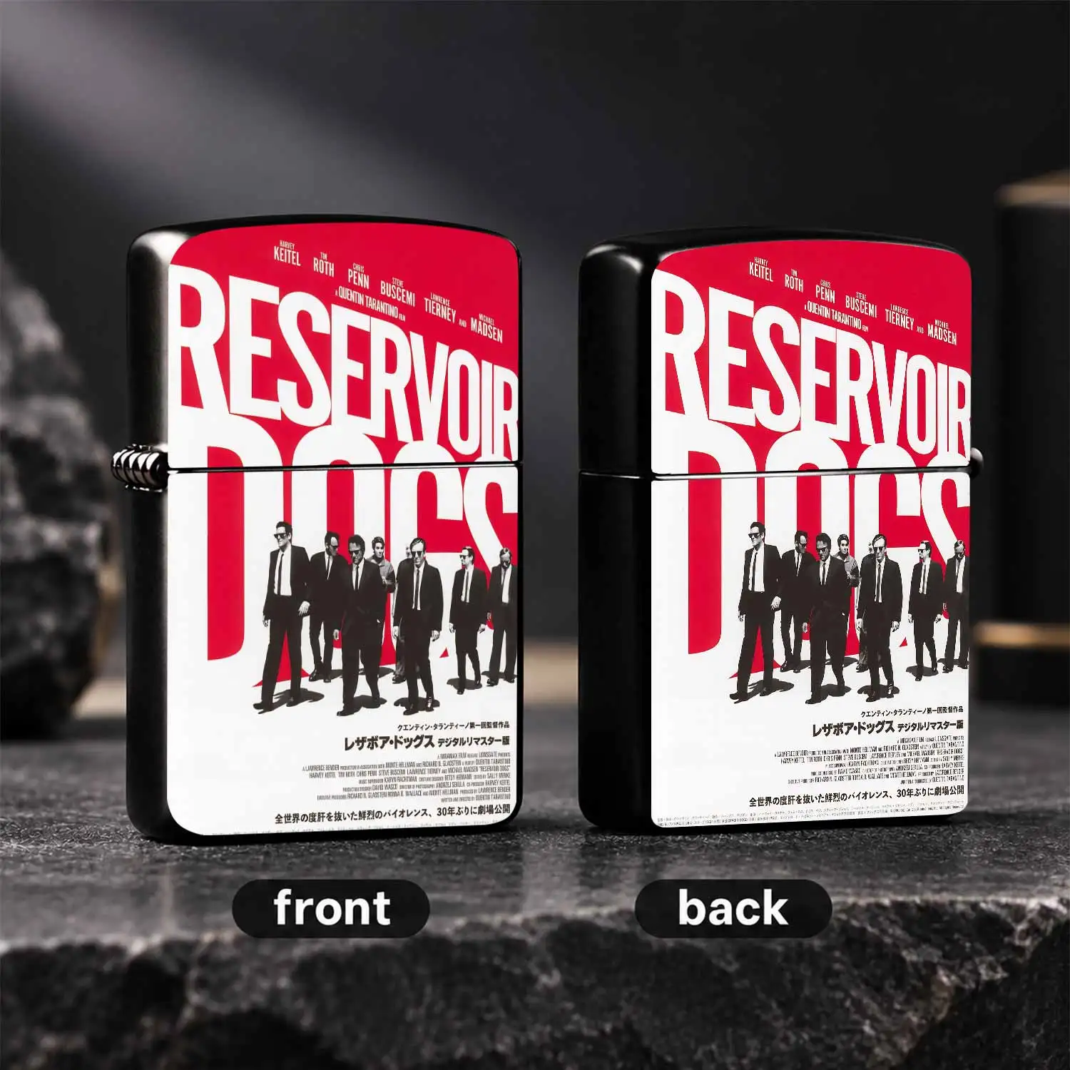 Creative Reservoir Dogs Movie Poster Style Lighter Retro Art Print Portable Igniter Classic Film Peripheral Practical Accessory Suitable For Daily Carrying Multiple Scenes Ideal For Gifting And Personal Use Unique Trendy Decorative Igniter