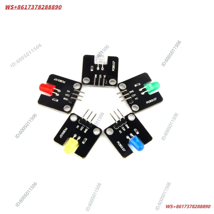 3pcs Multi-color optional 5mm LED light module, red, yellow, green, blue and white Light Emitting Diode LED light emitting