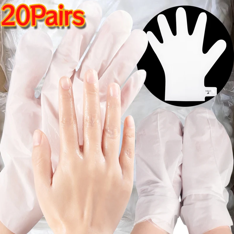 DIY Hand Foot Mask Bags 20Pairs Moisturizing Foot Socks Covers Soft Thicker Reusable Hydrating Hand Glove Foot Hand Care Tools