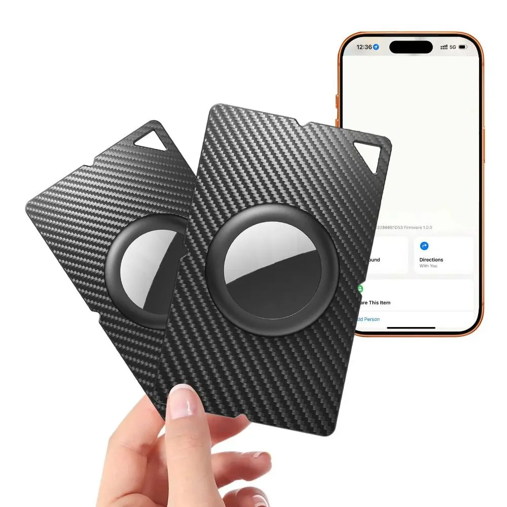 Carbon Fiber Wallet Case Thin Card Case Plastic Ultra-thin Wallet Card Holder Anti-lost for Apple AirTag