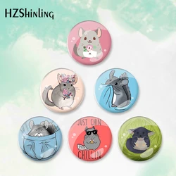 2023 Cartoon Chinchilla Pattern round Button Badge Brooch For Clothes Backpack Decoration Pin Jewelry