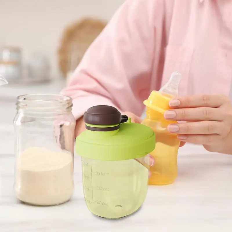 Formula Dispenser On The Go Powder Container Precise Portioning Travel Powder Dispenser Leakproof Wide-Mouth Milk Storage Cup