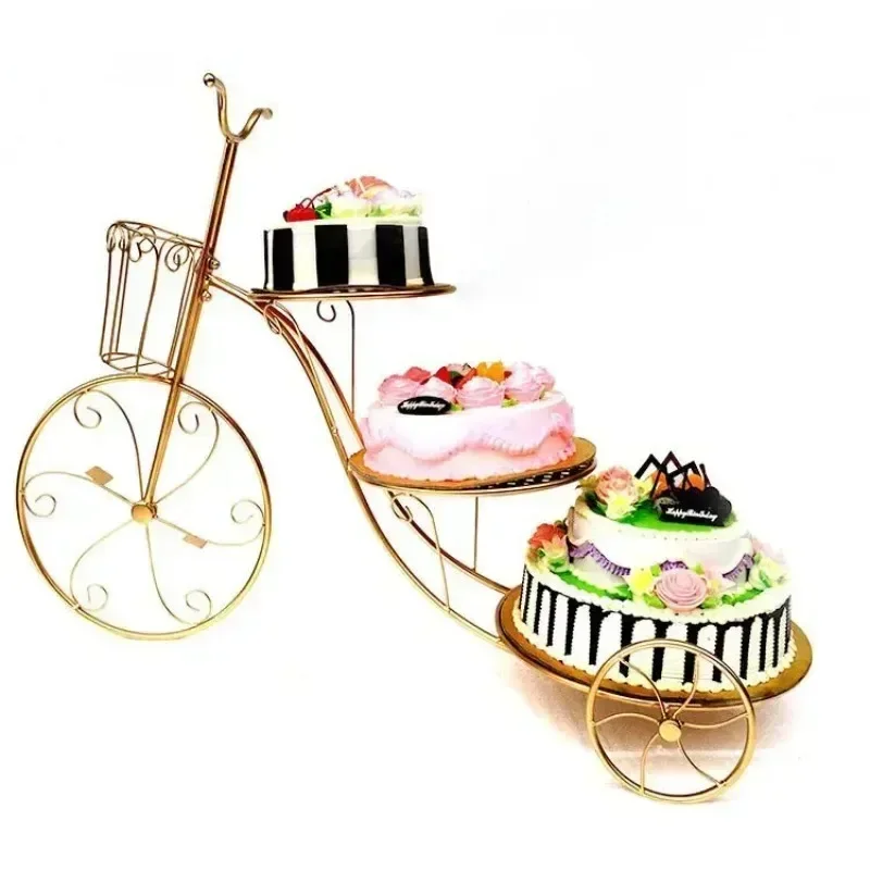 Creative Metal 3 Tier Bicycle Design Display Cake Stand Cake Stand Customize Cake Tools for Wedding Decoration 20pcs