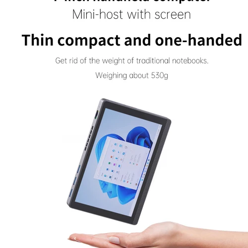 알더 레이크 N200 태블릿 컴퓨터, 미니 PC, 윈도우 11, DDR5 터치 스크린, 와이파이 6, BT5.2, 데스크탑 포켓, HTPC, HDMI, C타입, 7 인치 