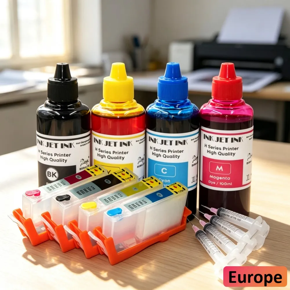 For HP364 364XL Empty Refillable Ink Cartridge With Ink and Syringe For HP 3520 3522 3524 4620 4622 5510 5511 5512