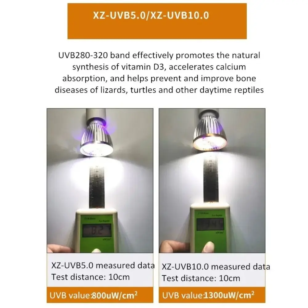 LED الزواحف ضوء لمبة UVA UVB الطيف الكامل 5.0/10.0 تررم مصباح الإضاءة E27 الحيوانات الأليفة الصغيرة لمبة التدفئة لثعب السحلية السلحفاة