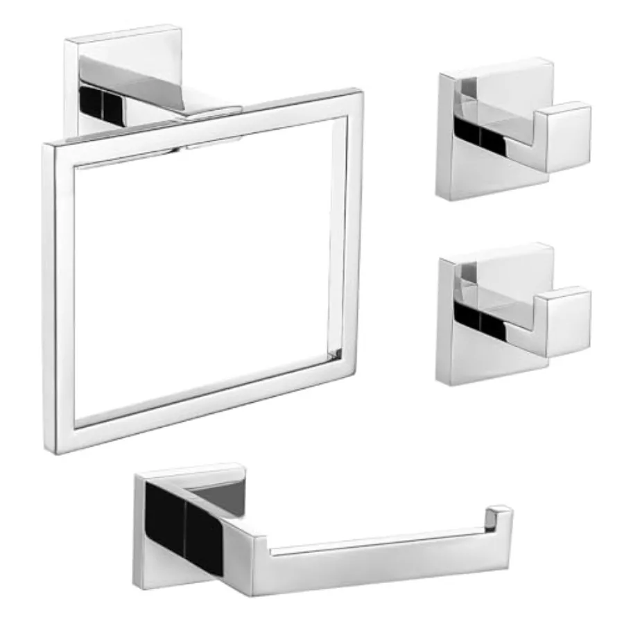 

Bathroom Accessory Set Towel Ring Set Stainless Steel Toilet Paper Holder Towel Ring Robe Hook Wall Mount