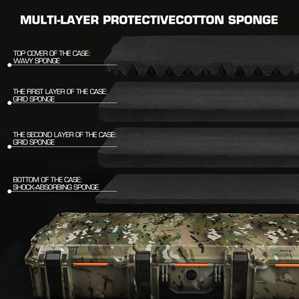 Imagem -04 - Shockproof Anti-roubo Caixa de Esponja Anti-roubo Case com Rodas Tactical Rifle Box Tempestade ao ar Livre Camping Caça Tiro 366