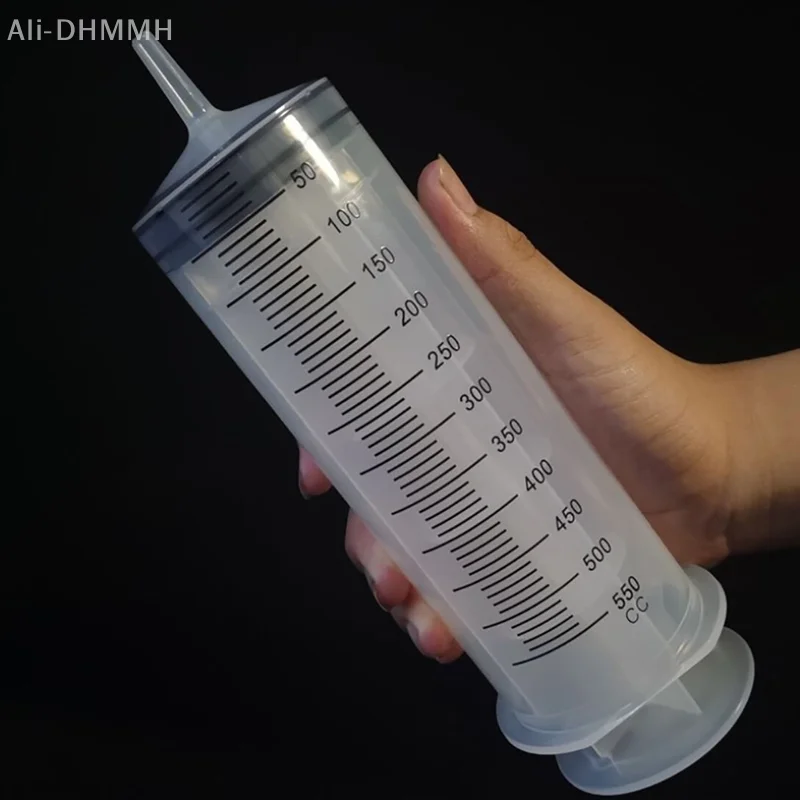 500ml Large Capacity Syringe Reusable Pump Measuring with Tube for Feeding - Medical Injection Syringe