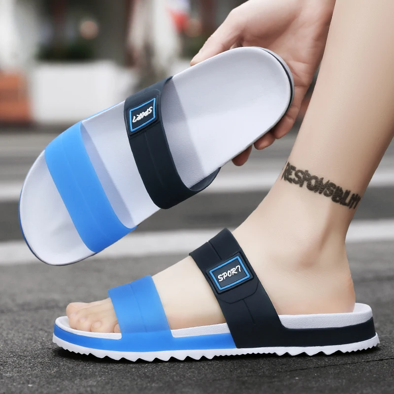 

Plus Size Men Anti-slip Jelly Sandals Outdoor One-band Beach Slippers