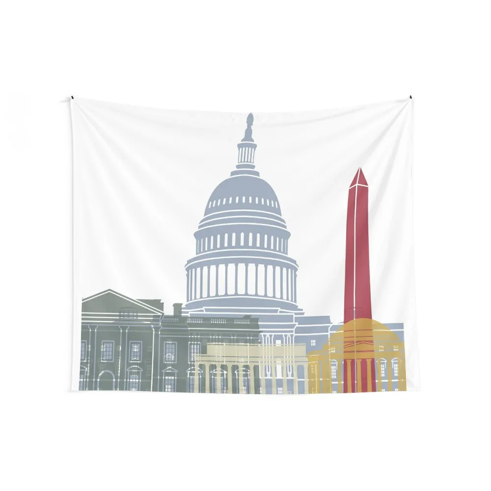 Washington DC skyline poster Tapestry Aesthetic Home Decor Room Aesthetic Decor Tapestry