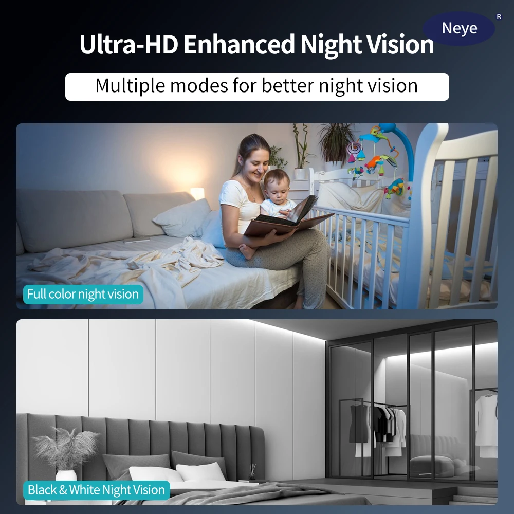 Imagem -03 - Neye-home Baby Security Câmera E27 Bulb Câmera Monitor Home Baby Áudio Bidirecional com Full Color Spotlight 8mp 4k Wi-fi