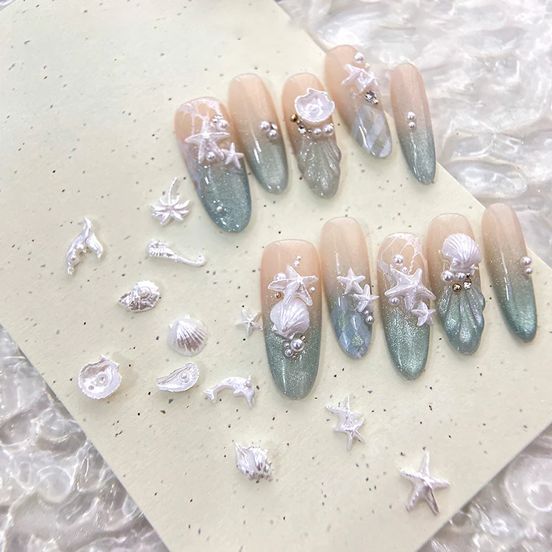 50 قطعة مسمار الفن الراين الصيف المحيط مسمار سحر قذيفة نجم البحر محارة البحر سلسلة ثلاثية الأبعاد شاطئ مسمار تصميم اكسسوارات مانيكير DIY بها بنفسك #5