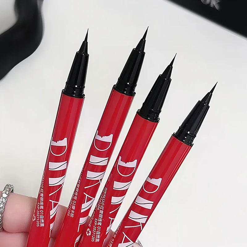 Delineador de Ojos Líquido Ultrafino Dikalu, Efecto Seda, Resistente al Agua, Secado Rápido, Sin Manchas, Natural