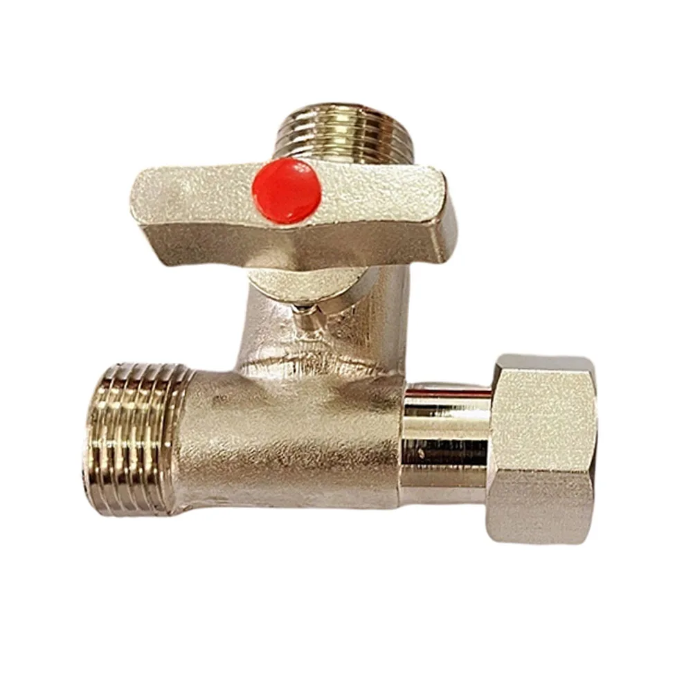 For Water Heaters Water Splitter 3-way Copper Valve Home Plumbing Red Blue Silver Easy Install Copper Valve Tool