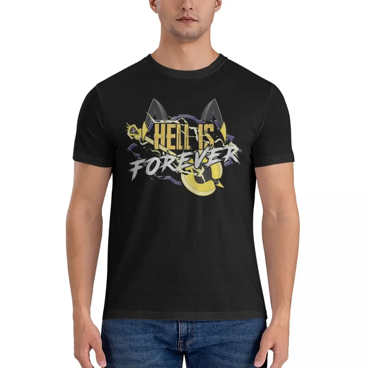 T-shirt à manches courtes en pur coton pour hommes, vêtements taille, Hazbins Hotels, Adam Hell Is Forever, nouveauté