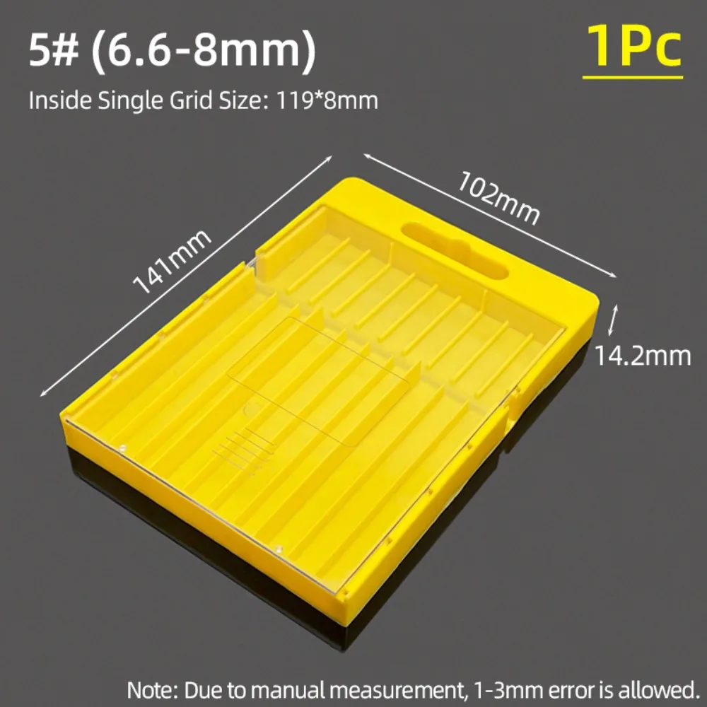 1Pcs Plastic Drill Bits Storage Box 5/10 Grids Multi-gauge Tool Parts Storage Case Pull-out Hardware Tool Box