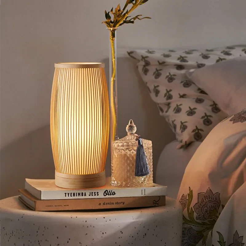 Bed and Breakfast Hotel New Tatami Table Lamp Bedroom Bamboo Bedside Zen Table Night Lamp Floor Lamp