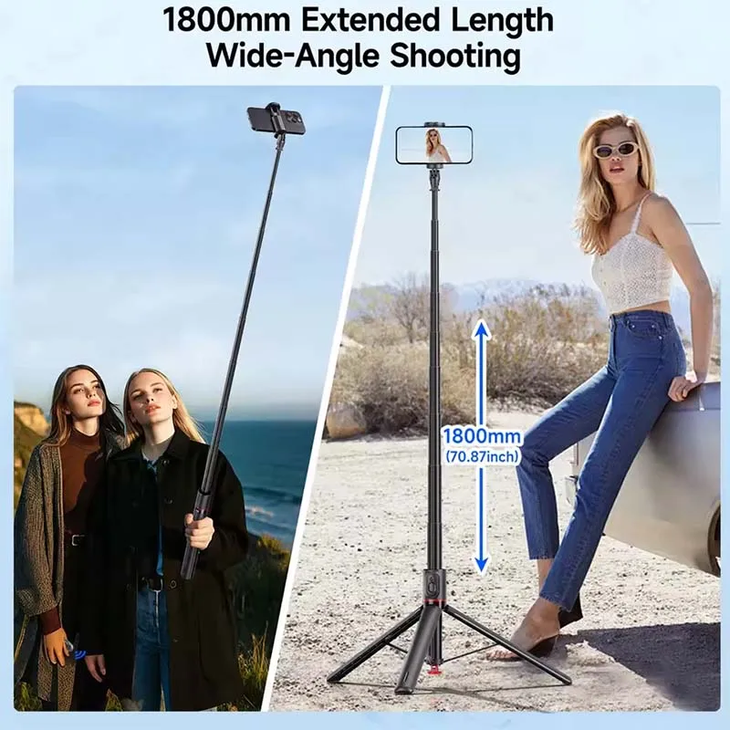 1770Mm TT01 Tripod Auto Pop Open Stand Bounce Selfie Stick Phone Holder dengan Remote Control Magnetik untuk Perekaman Video Vlog