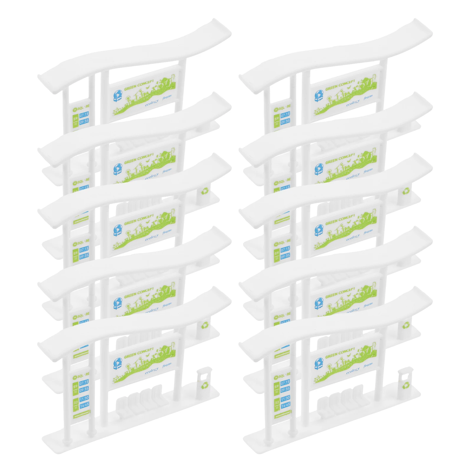 

20Pcs Lifelike Miniature City Bus Station with Durable Plastic Urban Railway Layouts Photo Props Dollhouse Decoration