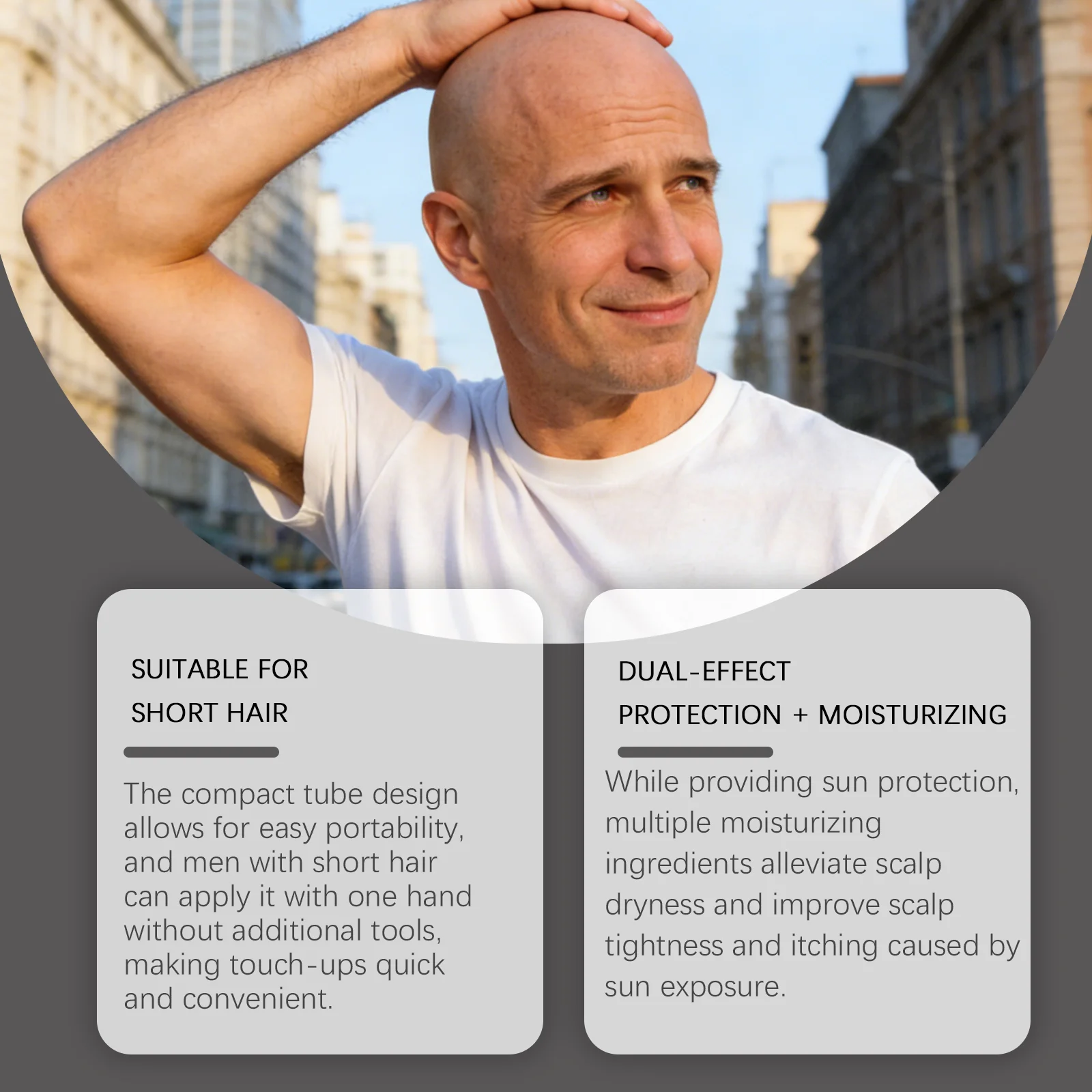 Men's Scalp Protection Gel, Lightweight Watery Texture, Refreshing Oil Control, Long-Lasting Outdoor Activity Skin Defense