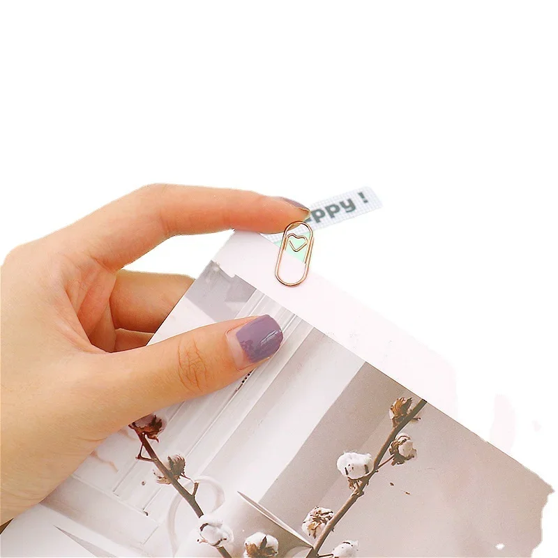 50pcs/set Mini Metal Paper Clips Multifunctional Bookmark for Office Stationery Papers Organizer File Paper Clips