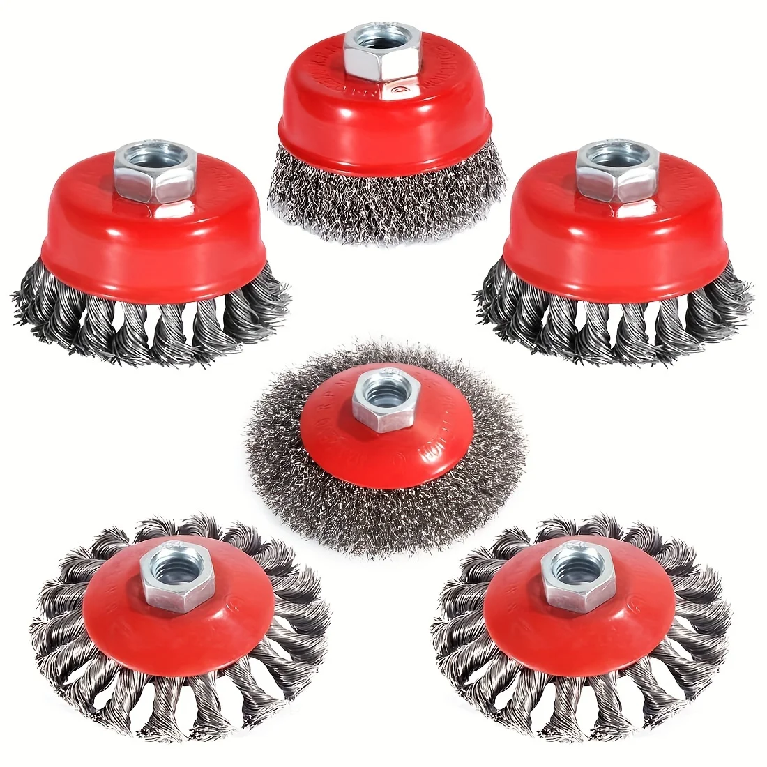 

6 Piece Wire Wheels for 4 1/2 Angle Grinder, 4&3 Inch Wire Wheel Brush Cup Brush Set, Wire Wheel for Angle Grinder
