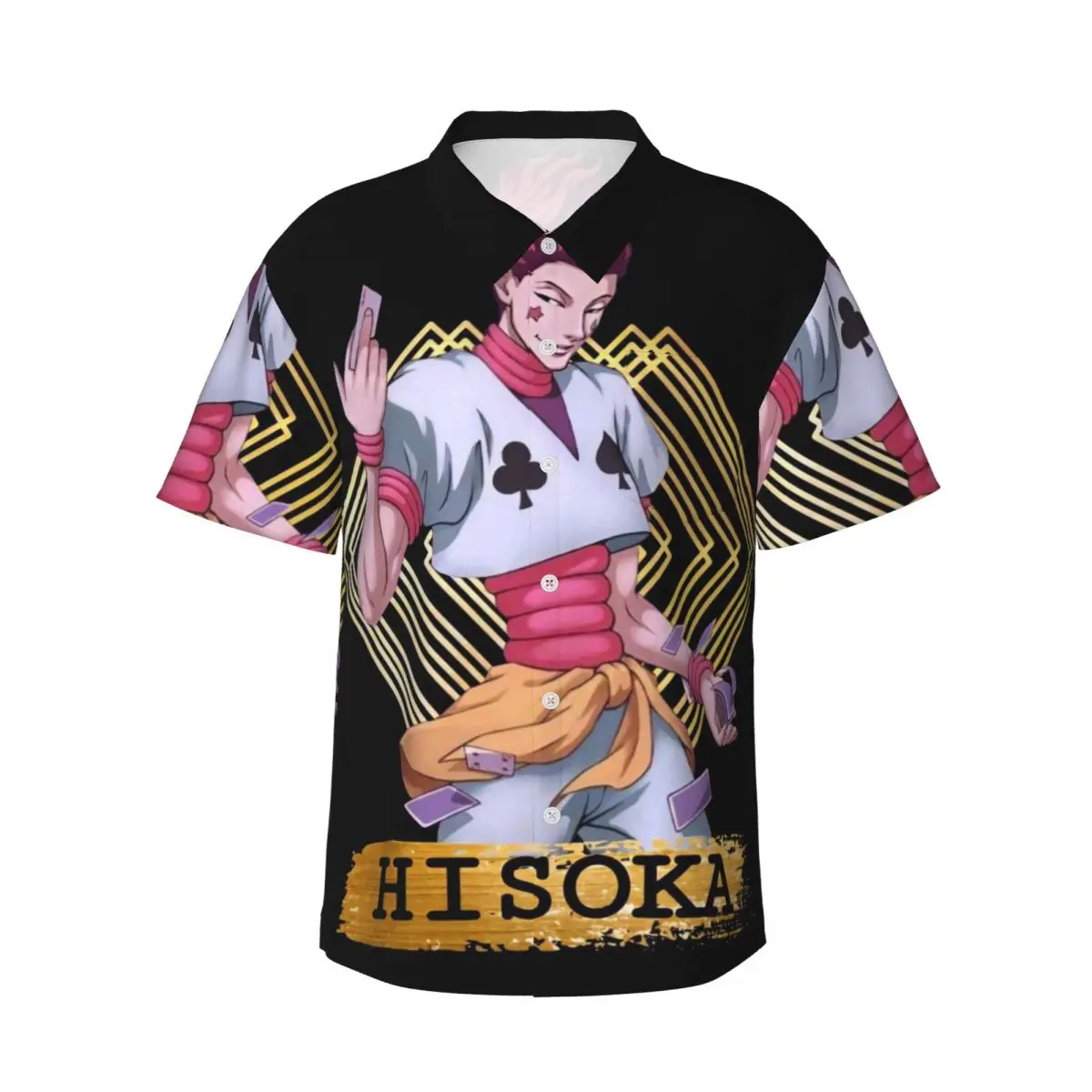 

Hisoka Anime Hunter X Hunter Phantom Troupe Chrollo Men's Shirts Hawaiian Short Sleeve Shirt Casual Lapel Tops for Summer Beach