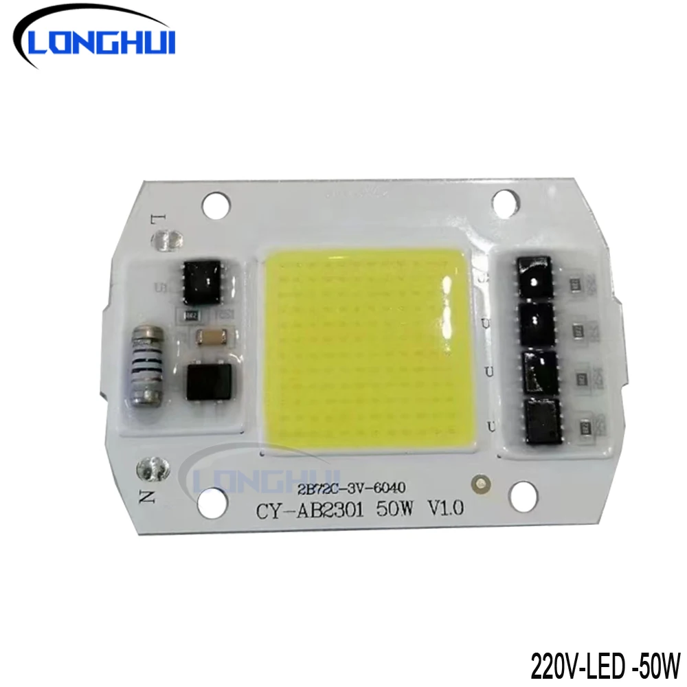 50W 220V Driver-Free Chip LED White/warm Floodlight Integrated Light Source Street Light Spotlight for Industrial And Mining Use