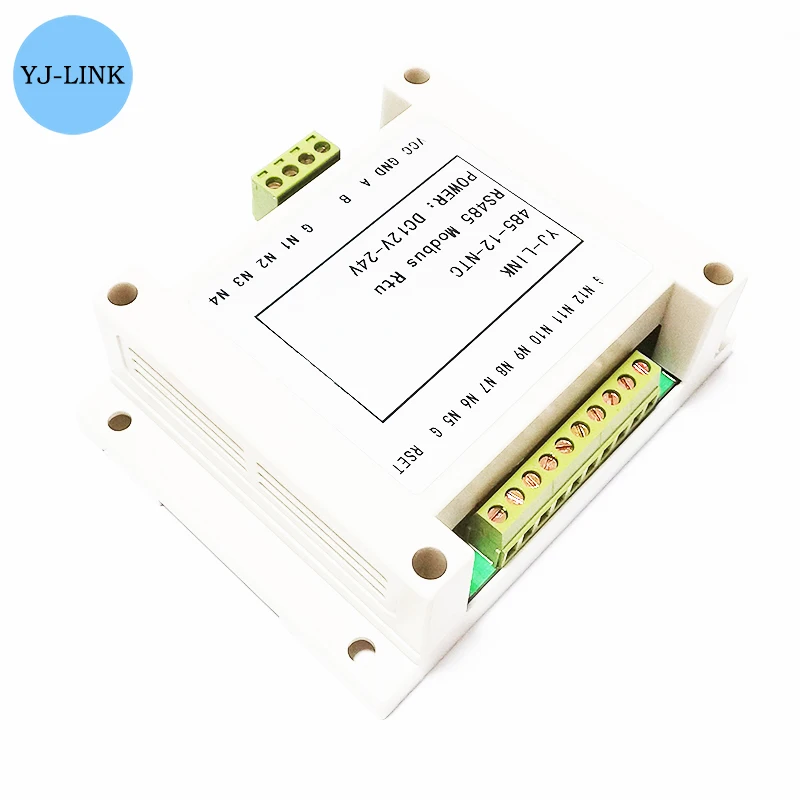 12-Channel NTC Temperature Transmitter 10K Thermistor To RS485 Modbus RTU Communication Temperature Collector