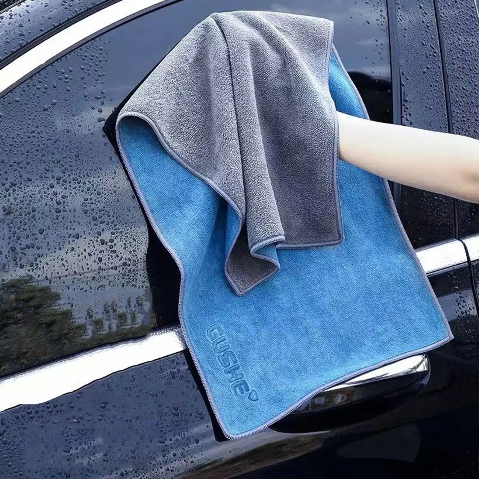 High-end Microfiber Car Wash Towel Soft Drying Cloth Car Body Towels Double Layer Plush Thicken Water Absorption Car Rag