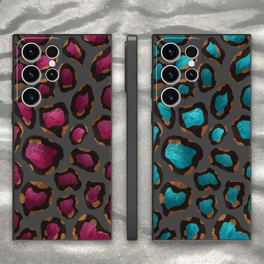 Leopard Print Case for Samsung Galaxy S26 Ultra S22 S20 FE S23 Note 20 10 S25 Plus S21 S24 Phone Cover