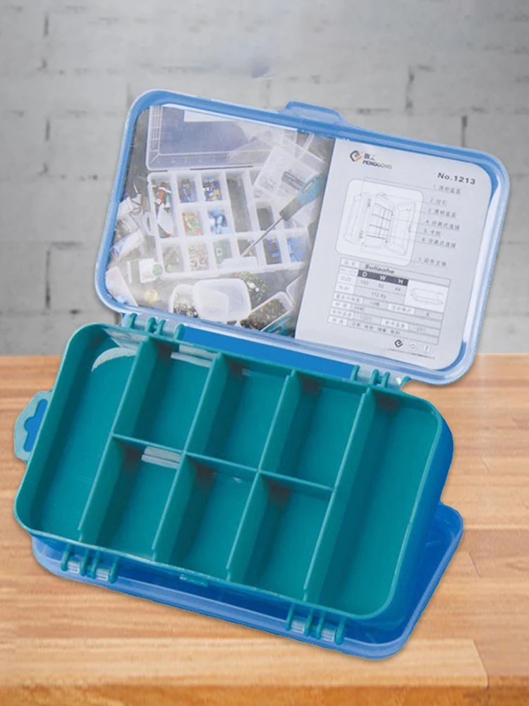 صندوق تخزين مسامير مزدوج الجانب من البلاستيك الشفاف صندوق مستطيل متعدد الوظائف لمسامير المكسرات ومسامير الأظافر والأجهزة الصغيرة #6