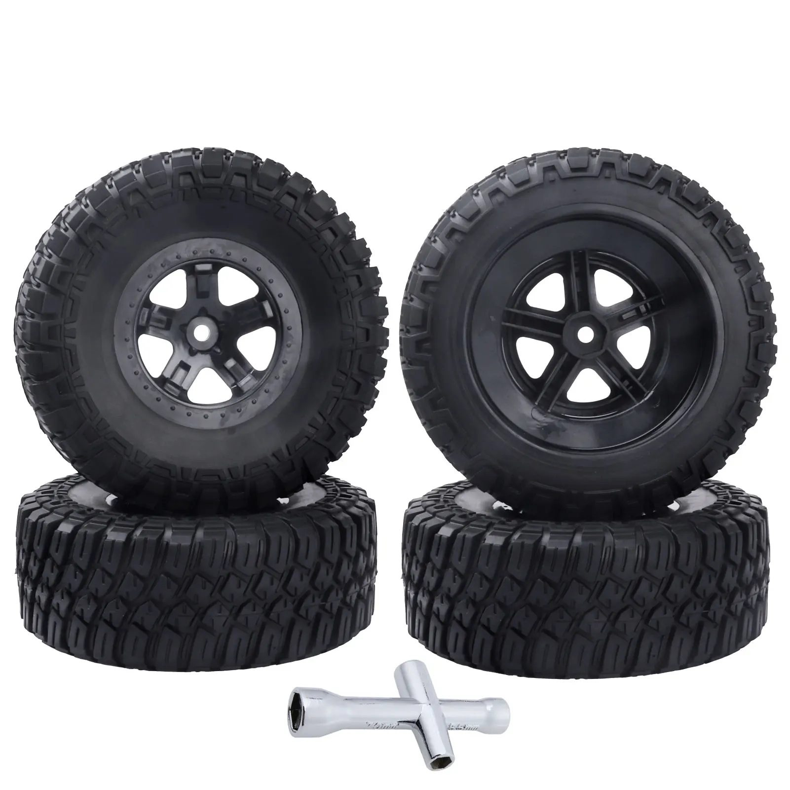 HobbyPark 12mm Hex RC Short Course Wheels Tires for 1/10 Traxxas Slash Losi Baja Rey 22SCT Tenacity Ten-SCTE Redcat Blackout SC