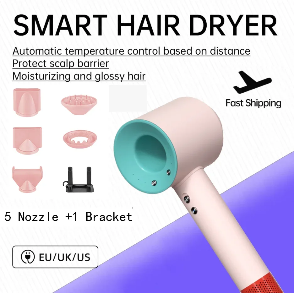 

Негативные ионы, высокоскоростной фен, выпрямитель для волос, диффузор для вьющихся волос, быстросохнущий, портативный, подходит для дома и путешествий