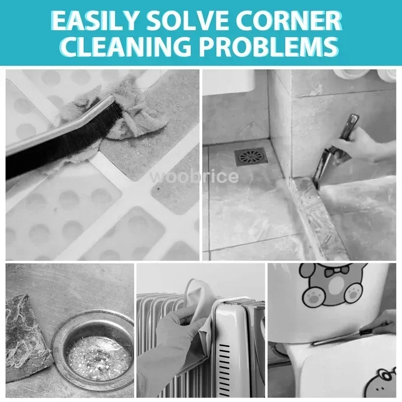 Hard-Bristled Crevice Cleaning Brush Gap Cleaning Brush Tool All-Around Stiff Angled Bristles for Bathroom Kitchen Cleaning Tool image 2