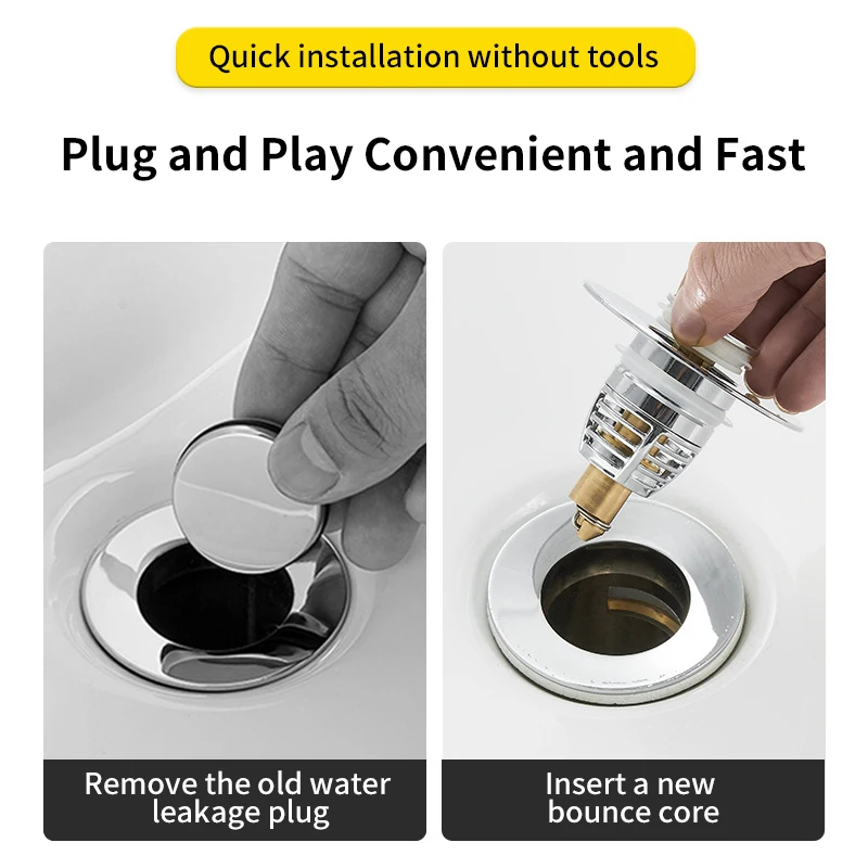 Press Type Bouncing Core Universal Plug for Washbasin to Prevent Water Leakage From the Drainage Outlet of The Washbasin image 3