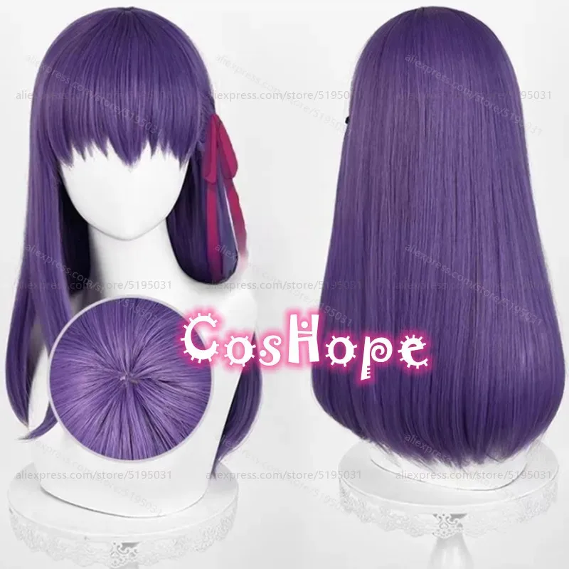 

Matou Sakura Cosplay Wig 47cm Medium Long Hair Purple Wig Cosplay Anime Cosplay Wigs Heat Resistant Synthetic Wigs