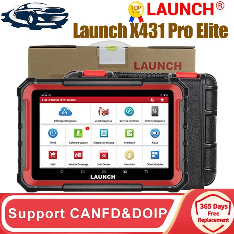 

Launch X431 PRO ELITE Auto Full System Car Diagnostic Tools Key Program CAN FD Online ECU Programming Coding Active Tester OBD2