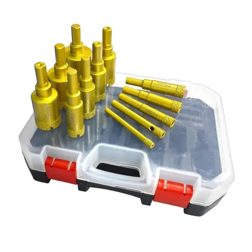 

12pc Brazing Hole Opener Granite Marble Multi-purpose Drilling Bit Vitrified Brick Ceramic Stone Reaming Bit Set