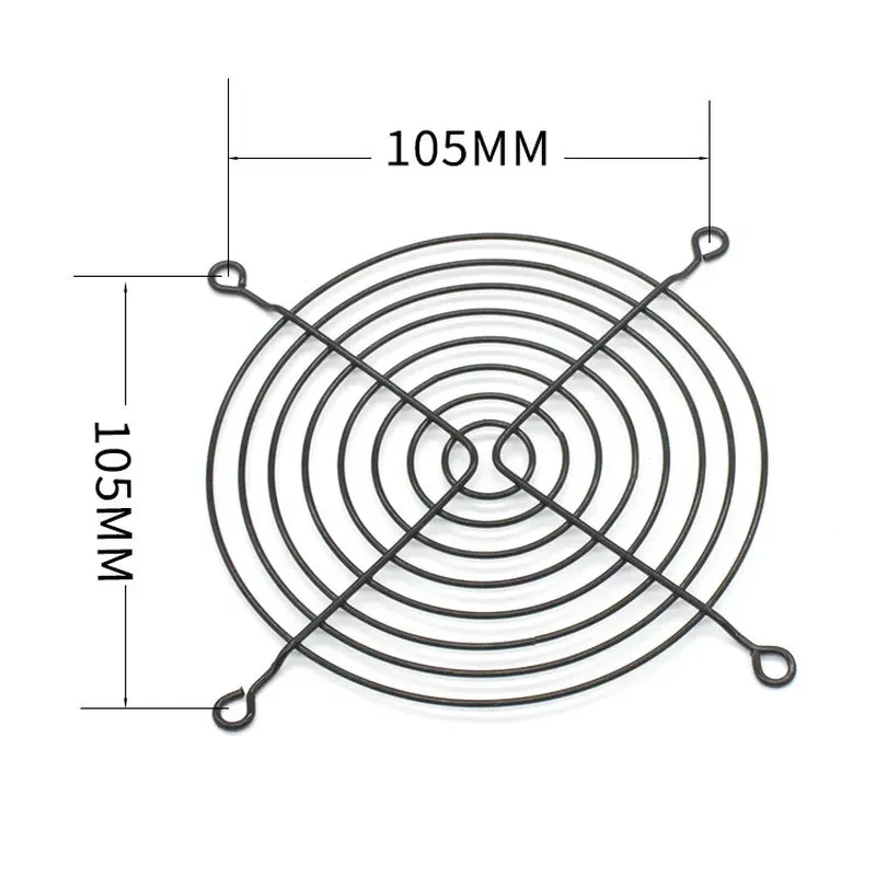 Black 120mm Metal Mesh Cover Curved Angle for Cooling Fan Safety Mesh Cover for 12025 Axial Flow Fan Protective Mesh Cover