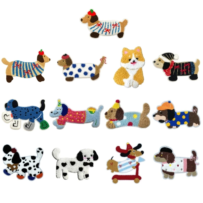 Stylish Dog Appliques Embroidered Patches for Various Outfits Bag Shoes Decors