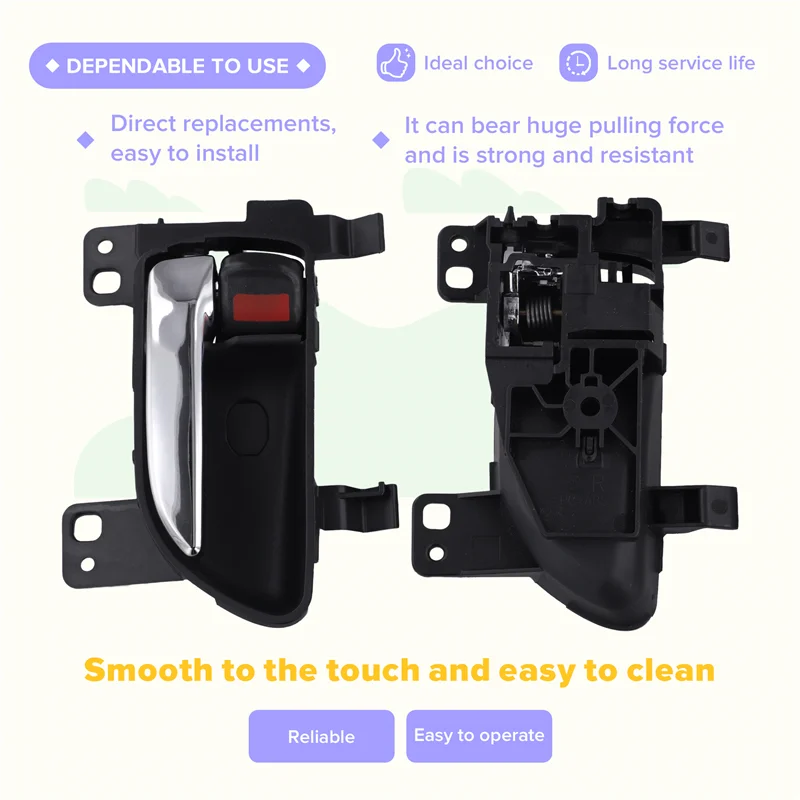 

Pair Chrome Interior Door Handles For Subaru 2015–2021 WRX BRZ Impreza Forester 61051FJ023VH 61051-FJ022VH 61051FJ021