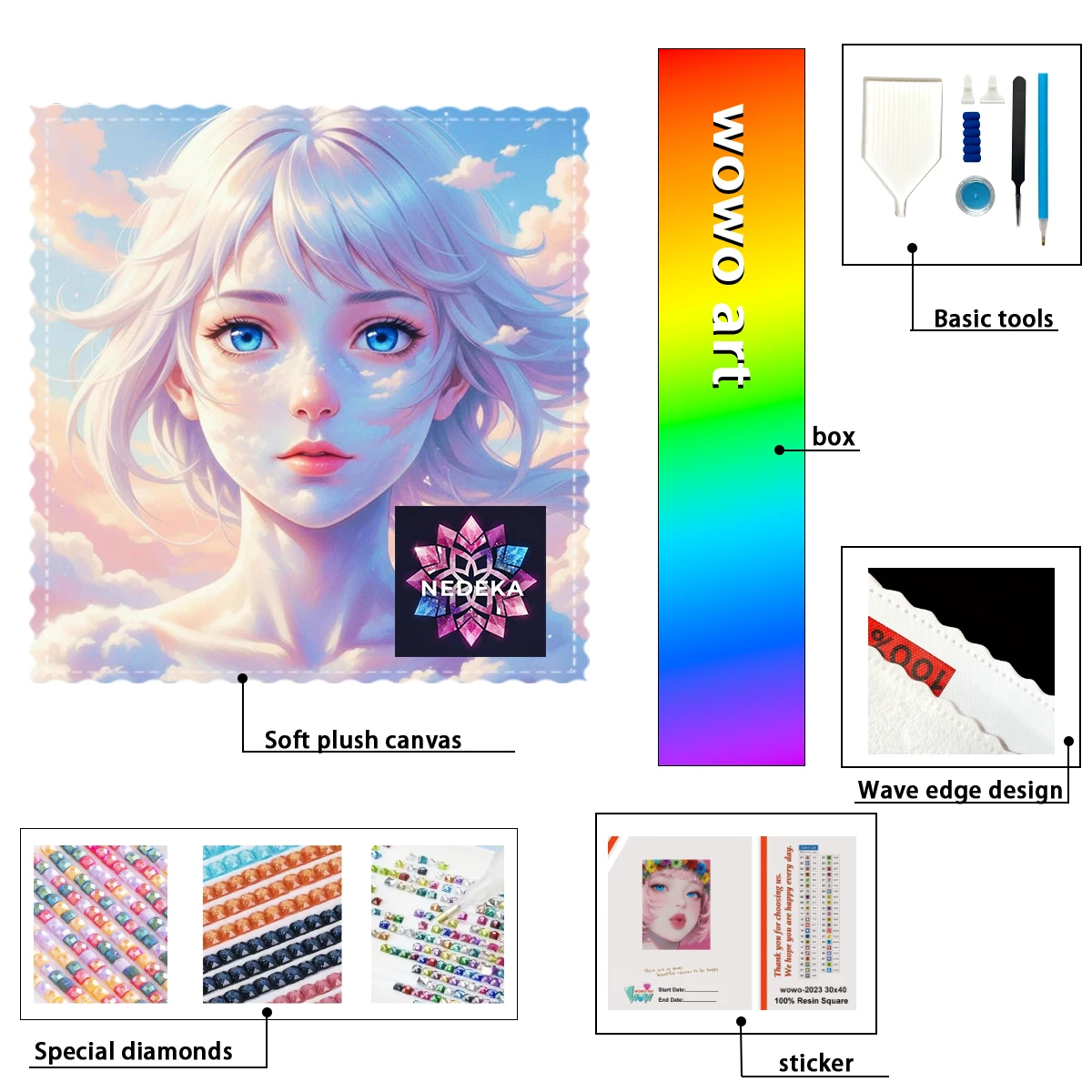 

【NEDEKA_ Diamond Art】Niña nubosa witch AB Rhinestone FD Rhinestone Perfect Resin Diamond