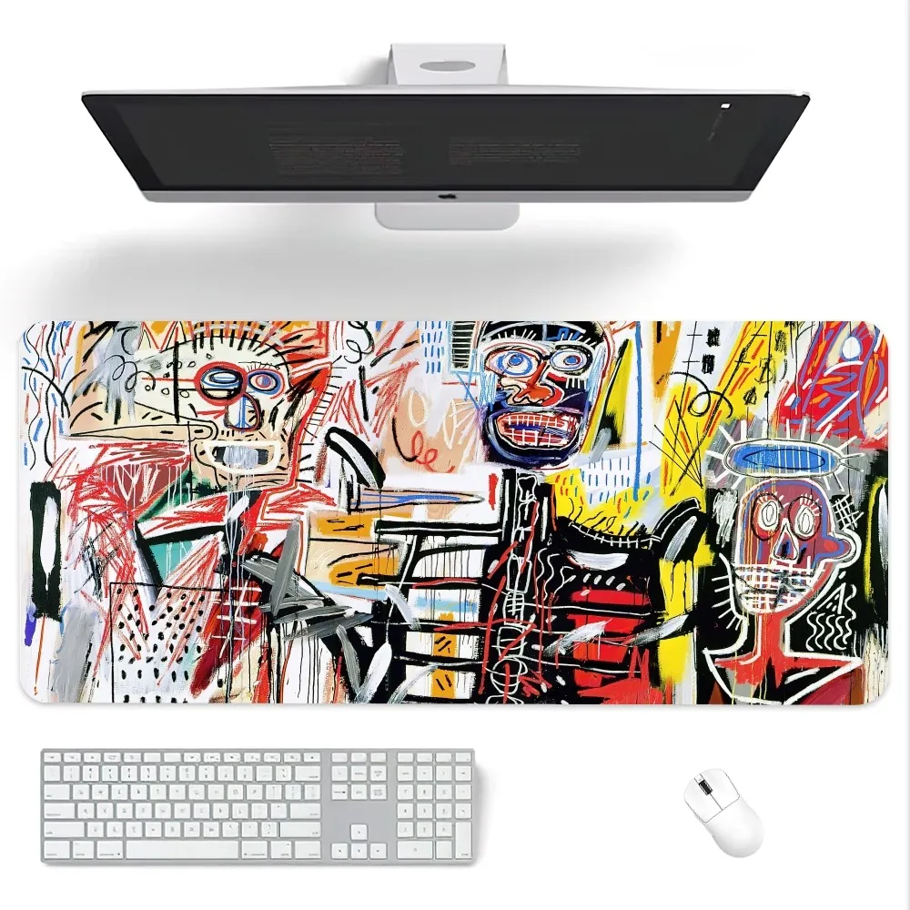 Art J-Jean-Michel B-Basquiat Mouse Pad Computer Laptop Gaming Office Wrist Guard tappetino per tastiera antiscivolo