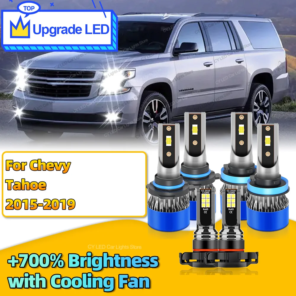 

6 шт. 30000LM Canbus автомобильные светодиодные фары лампы HB3 H11 5202 автоматические противотуманные фары для Chevy Tahoe 2015 2016 2017 2018 2019