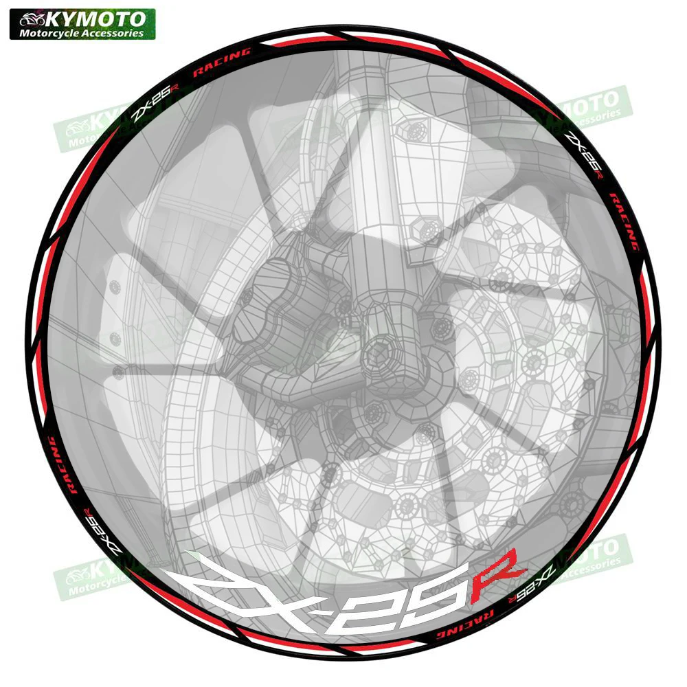 

Аксессуары для мотоциклов ZX-25R ZX25R, 17-дюймовые наклейки на передние и задние колеса, обтекатели, модифицированные светоотражающие наклейки, украшение