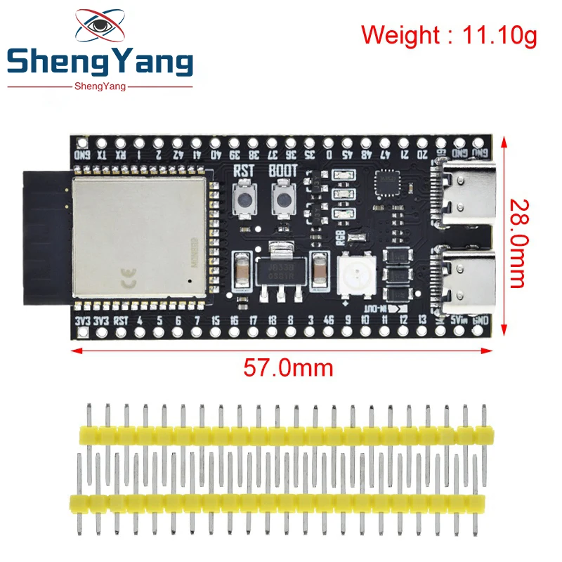 TZT ESP32-S3-DevKitC-1 ESP32-S3 WiFi Bluetooth-compatible BLE 5.0 Mesh Development Board ESP32 Wireless Module N16R8