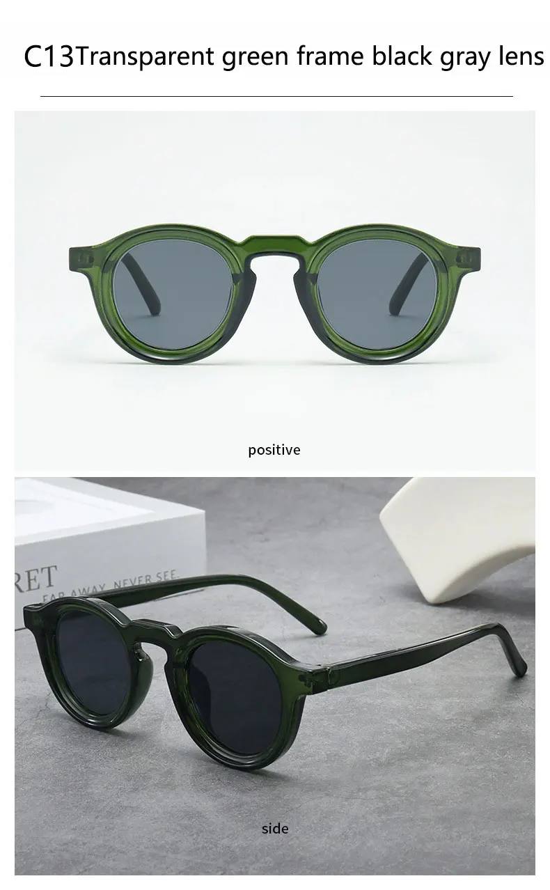 2025 Retro-Sonnenbrille mit dickem Rahmen, ovale Sonnenbrille für Herren, amerikanischer Stil, graue Brillen, Retro-Leopardenmuster-Brille, UV400-Rezept – Detail 24