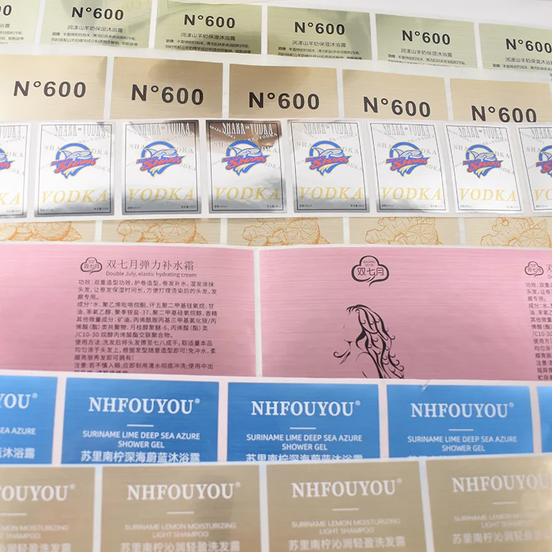 ملصقات مخصصة مقاومة للماء والزيت ومقاومة لدرجات الحرارة العالية من الفضة والذهب ذاتية اللصق #4